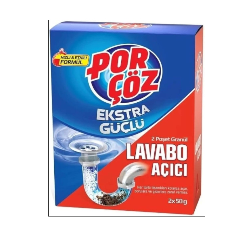 پودر لوله باز کن پورچوز مدل Lavabo با حجم 100 گرم بسته 2 عددی